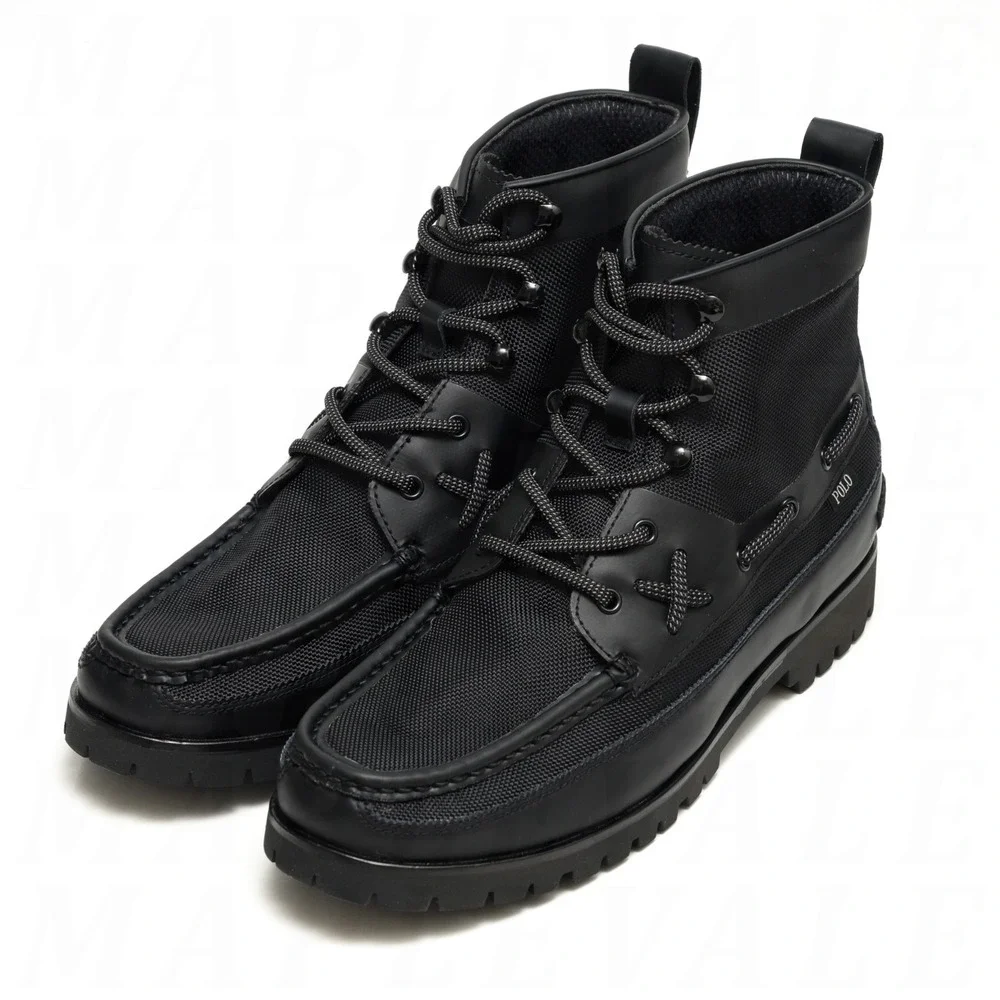 Polo Ralph Lauren Ranger Mid Ballistic Nylon Boots Men's Sz 9.5 Black Oxford NIB